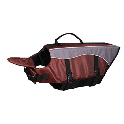 GWELL Hund Rettungsweste Wasserdicht Anti-Static Schwimmweste Schwimmhilfe Warnweste mit Griff Float Coat für Kleinen Großen Hund Braun XS von GWELL