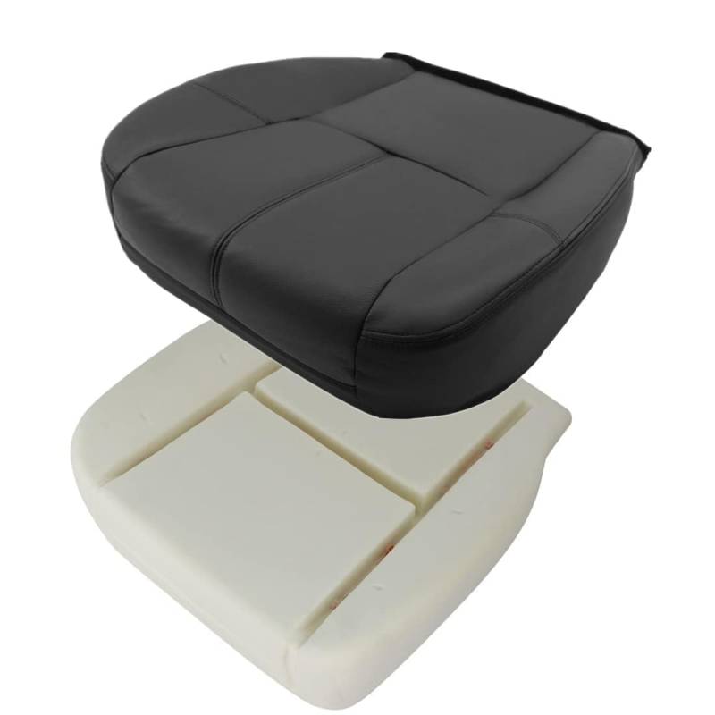GXARTS Ersatz-Sitzbezug für Fahrerseite und Schaumstoffkissen, passend für Chevy Tahoe Suburban Avalanche Silverado GMC Sierra Yukon 2007 2008 2009 2010 2012 2013 2014, Schwarz von GXARTS