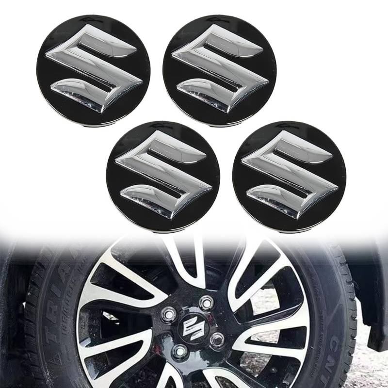 4 Stück 54mm Auto Radnabenkappen Nabendeckel für Suzuki Vitara Brezza, Radnabenabdeckung Center Felgendeckel Radkappen Wheel Caps,normal-A von GXDFC