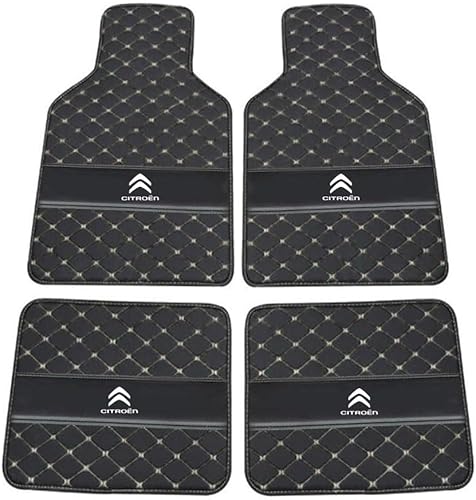 Auto Leder Fußmatten für Citroen C2 2003 2004 2005 2006 2007 2008 2009, Allwetter Wasserdicht rutschfeste Abriebfest Bodenmatten Set Teppiche Schutz Zubehör,Black+beige Auto Leder Fußmatten für Citroen C2 2003 2004 2005 2006 2007 2008 2009, Allwetter Wasserdicht rutschfeste Abriebfest Bodenmatten Set Teppiche Schutz Zubehör,Black+beige von GXDFC