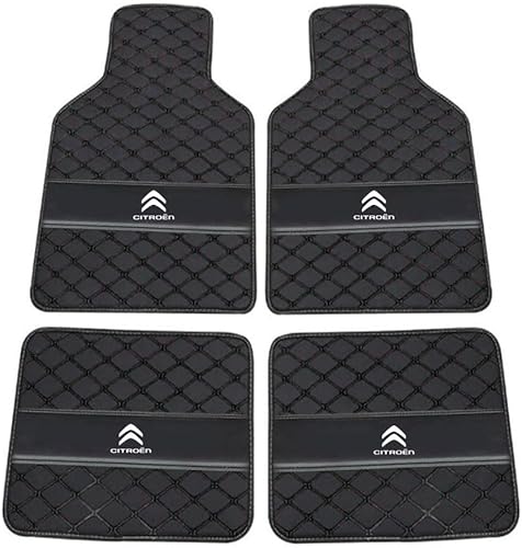 Auto Leder Fußmatten für Citroen C3 Aircross 2021-2022 2023 2024 2025, Allwetter Wasserdicht rutschfeste Abriebfest Bodenmatten Set Teppiche Schutz Zubehör,Black Auto Leder Fußmatten für Citroen C3 Aircross 2021-2022 2023 2024 2025, Allwetter Wasserdicht rutschfeste Abriebfest Bodenmatten Set Teppiche Schutz Zubehör,Black von GXDFC