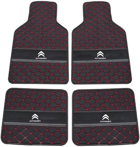 Auto Leder Fußmatten für Citroen C4 aircross 2014-2020 2021 2022 2023 2024 2025, Allwetter Wasserdicht rutschfeste Abriebfest Bodenmatten Set Teppiche Schutz Zubehör,Black+red Auto Leder Fußmatten für Citroen C4 aircross 2014-2020 2021 2022 2023 2024 2025, Allwetter Wasserdicht rutschfeste Abriebfest Bodenmatten Set Teppiche Schutz Zubehör,Black+red von GXDFC