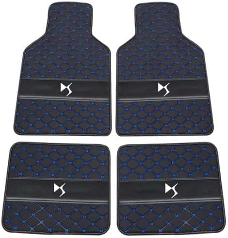 Auto Leder Fußmatten für Citroen DS3 2010 2011 2012 2013 2014 2015, Allwetter Wasserdicht rutschfeste Abriebfest Bodenmatten Set Teppiche Schutz Zubehör,Black+Blue Auto Leder Fußmatten für Citroen DS3 2010 2011 2012 2013 2014 2015, Allwetter Wasserdicht rutschfeste Abriebfest Bodenmatten Set Teppiche Schutz Zubehör,Black+Blue von GXDFC