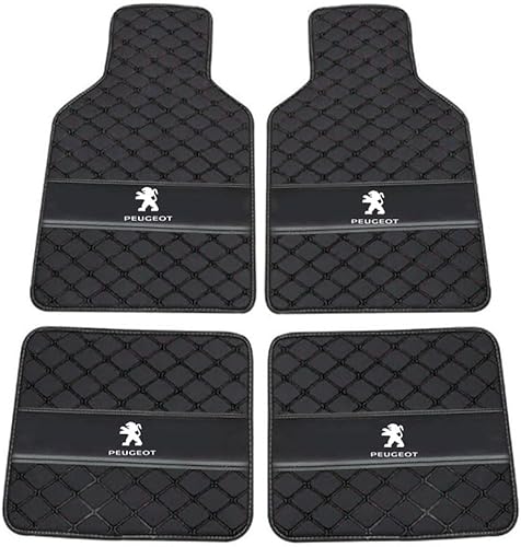 Auto Leder Fußmatten für Peugeot 108 2014-2020 2021 2022 2023 2024 2025, Allwetter Wasserdicht rutschfeste Abriebfest Bodenmatten Set Teppiche Schutz Zubehör,Black Auto Leder Fußmatten für Peugeot 108 2014-2020 2021 2022 2023 2024 2025, Allwetter Wasserdicht rutschfeste Abriebfest Bodenmatten Set Teppiche Schutz Zubehör,Black von GXDFC