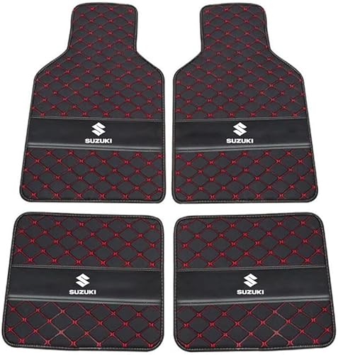 Auto Leder Fußmatten für Suzuki Swift 2013-2020 2021 2022 2023 2024 2025, Allwetter Wasserdicht rutschfeste Abriebfest Bodenmatten Set Teppiche Schutz Zubehör,Black+red Auto Leder Fußmatten für Suzuki Swift 2013-2020 2021 2022 2023 2024 2025, Allwetter Wasserdicht rutschfeste Abriebfest Bodenmatten Set Teppiche Schutz Zubehör,Black+red von GXDFC
