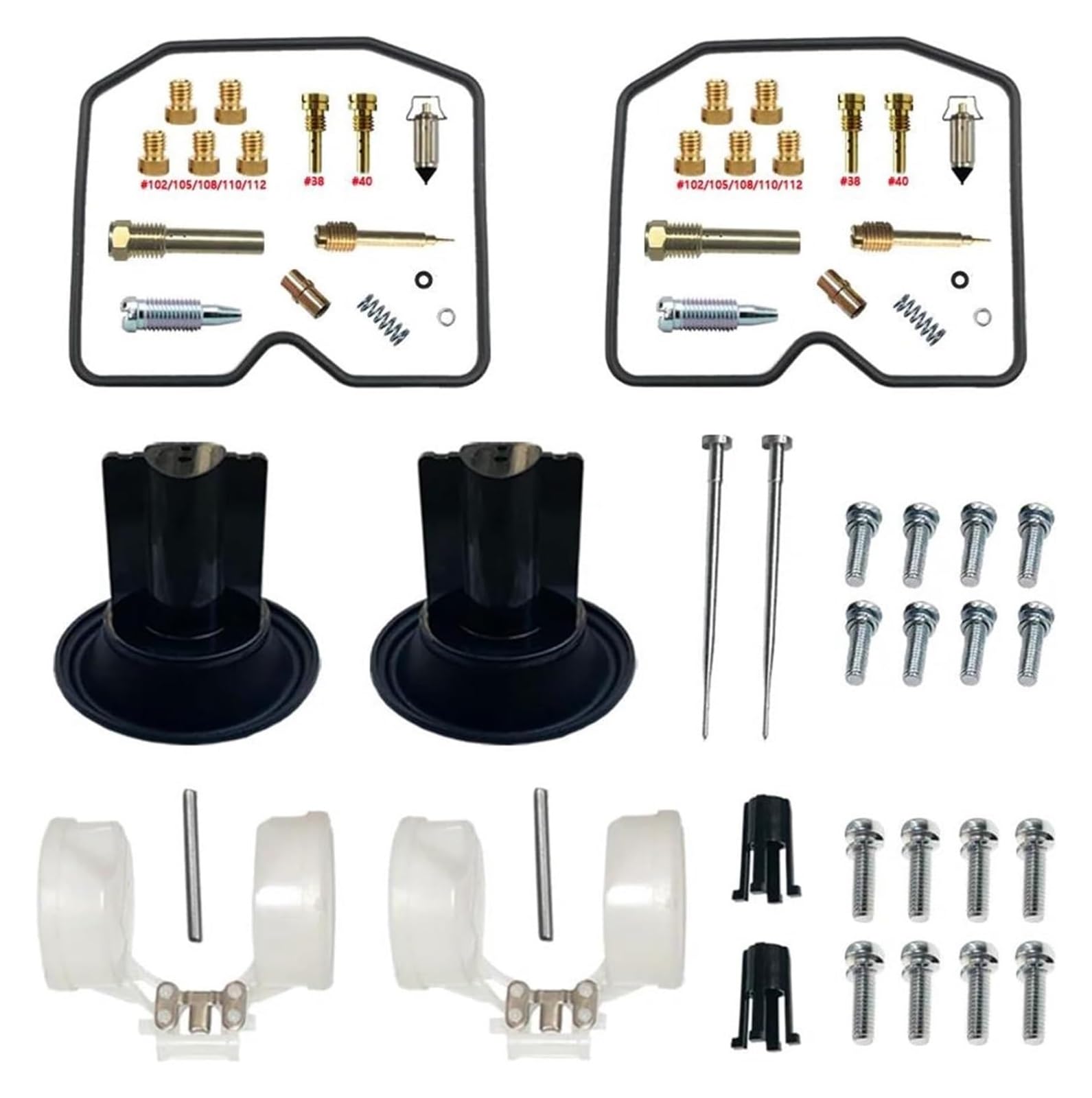 Motorrad Vergaser Reparatursatz Für K&awasaki ZZR250 Für Ninja 250R GPX250R EX250-F 1988-2007 Motorradvergaser Reparatur Membran Schwimmer Aircut Teile(Color 7) von GXSAI