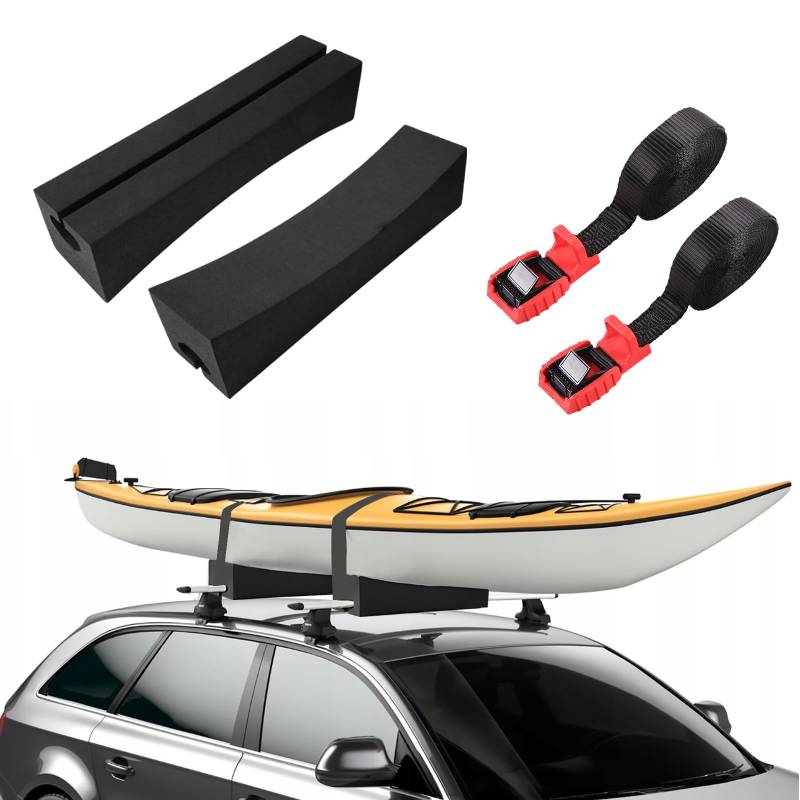Dachträger mit Zurrgurten, Dachgepacktrager Auto Dachträger mit Befestigungsgurt, Universal Fahrradträger Tragbare Schnellmontage Dachträger im Freien für Surfbrett Kajak Stand-up-Paddel von GXSJCHW