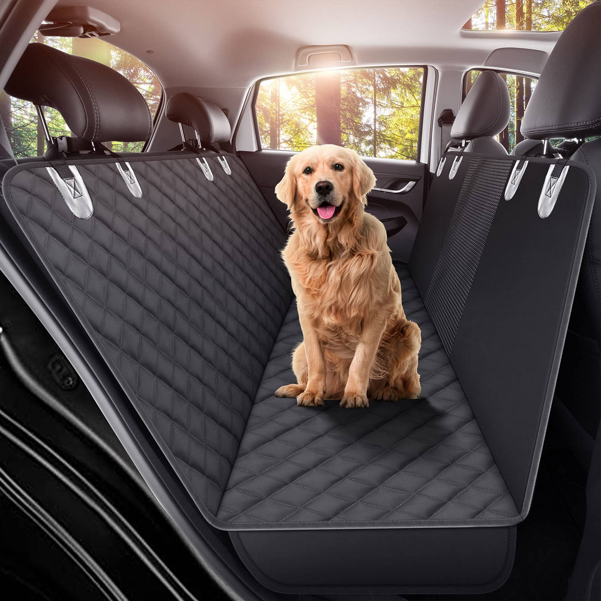 GXT Hunde-Rücksitzbezug, Schutz für Autos, SUVs und LKWs, mit Netzfenster, kratzfestes, rutschfestes und wasserdichtes Material von GXT