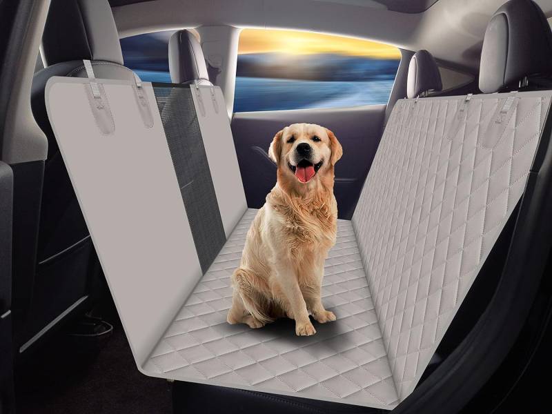 GXT, Rücksitzbezug für Hunde, für Autos, SUVs und LKWs mit Netzfenster, kratzfestes, rutschfestes und wasserdichtes Material, (Grau) von GXT