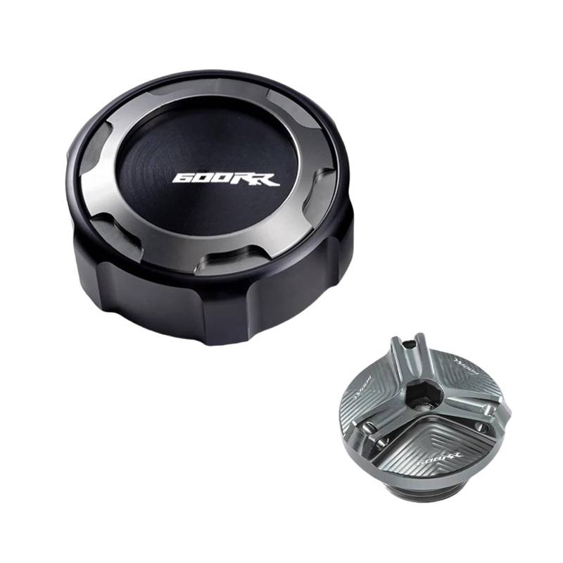 Geeignet Für CBR 600 RR2007-2023 Vorderradbremsflüssigkeitsbehälterdeckel Und Motoröl-Einfüllöffnung Motorrad Bremsflüssigkeitsdeckel(2 Titanium) von GXTCJDM