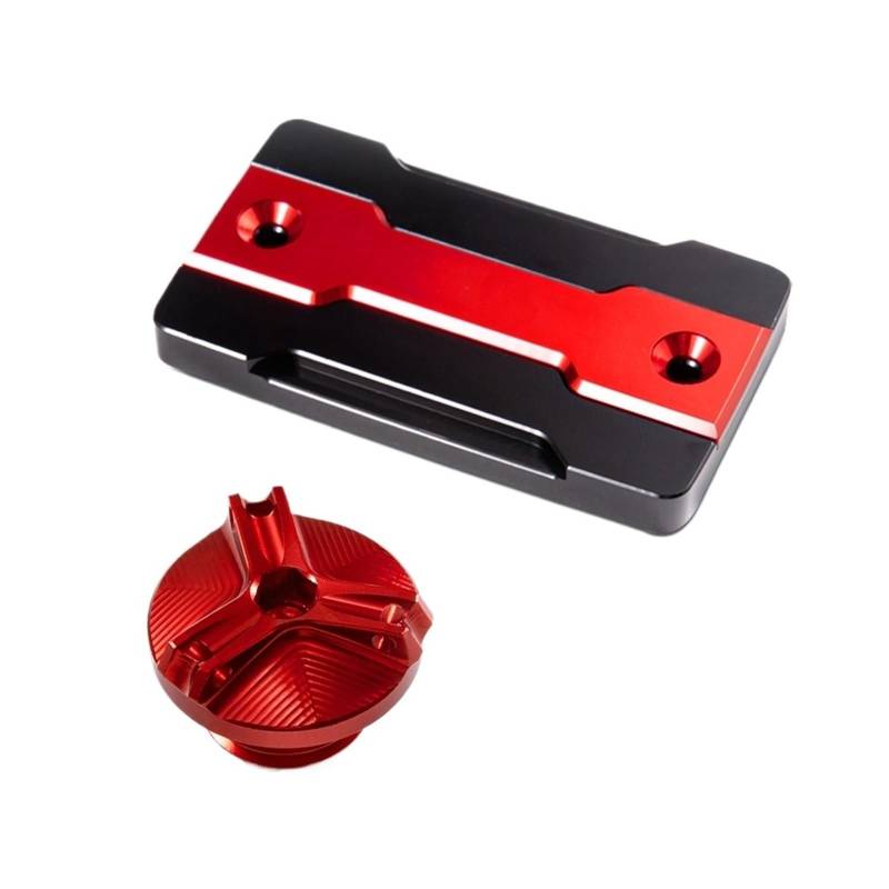 Geeignet Für GSX S750 Vorne Hinten Brems Kraftstoff Und Füllstoff Abdeckung Motorrad Bremsflüssigkeitsdeckel(2 red) von GXTCJDM