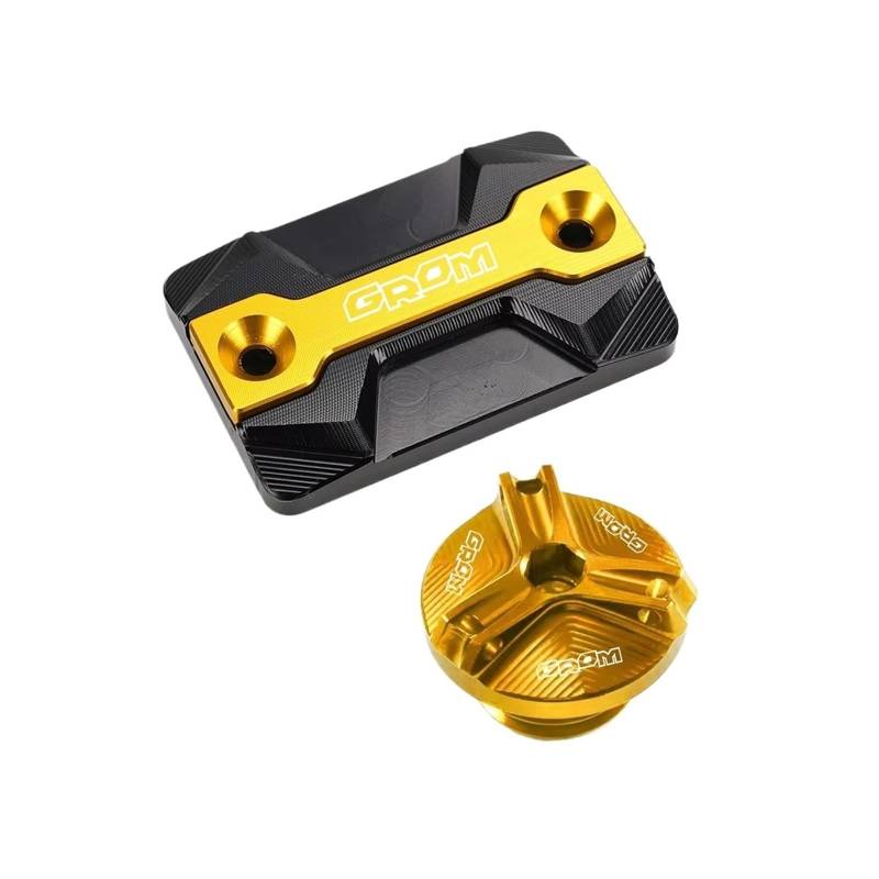Geeignet Für MSX125 Grom 2013-2024 Vorne Brems Flüssigkeit Reservir Abdeckung Motor Öl Füllstoff Kappe Motorrad Bremsflüssigkeitsdeckel(Gold-2) von GXTCJDM