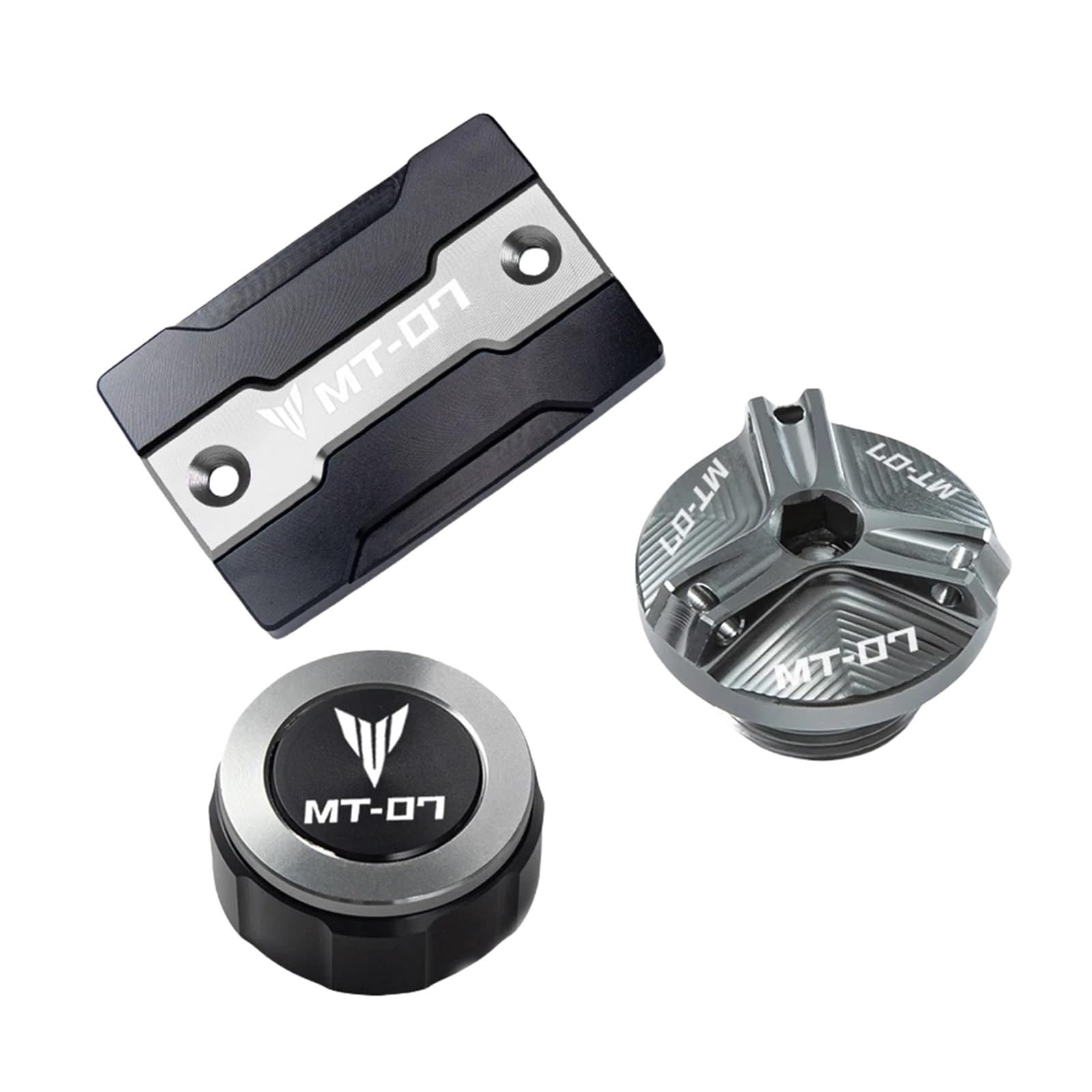 Geeignet Für MT 07 2014–2022 Vordere Und Hintere Bremsflüssigkeitsölabdeckung. Motorrad Bremsflüssigkeitsdeckel(3 Titanium) von GXTCJDM