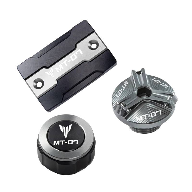 Geeignet Für MT 07 2014–2022 Vordere Und Hintere Bremsflüssigkeitsölabdeckung. Motorrad Bremsflüssigkeitsdeckel(3 Titanium) von GXTCJDM