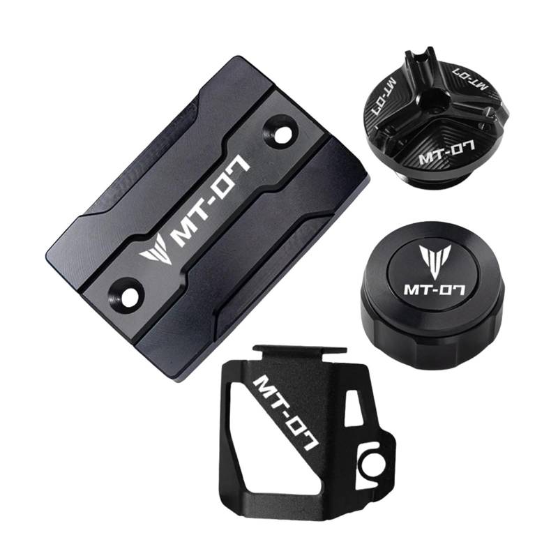 Geeignet Für MT 07 2014–2022 Vordere Und Hintere Bremsflüssigkeitsölabdeckung. Motorrad Bremsflüssigkeitsdeckel(4 Black) von GXTCJDM