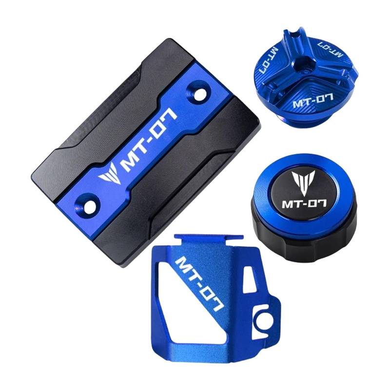 Geeignet Für MT 07 2014–2022 Vordere Und Hintere Bremsflüssigkeitsölabdeckung. Motorrad Bremsflüssigkeitsdeckel(4 Blue) von GXTCJDM