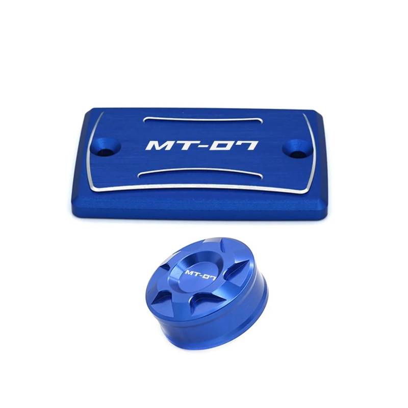 Geeignet Für MT FZ 07 2014-2020 Vorne Hinten Brems Reservoir Zylinder Öl Abdeckung Motorrad Bremsflüssigkeitsdeckel(Blau) von GXTCJDM