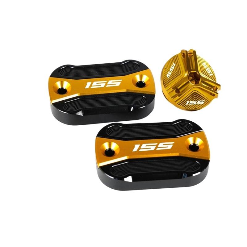 Geeignet Für NMAX 155 2015-2024 Vorne Hinten Bremse Tankdeckel Füllstoff Abdeckung Motorrad Bremsflüssigkeitsdeckel(3-Gold) von GXTCJDM