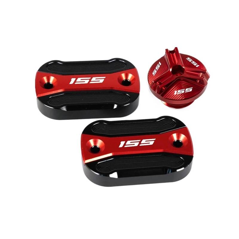 Geeignet Für NMAX 155 2015-2024 Vorne Hinten Bremse Tankdeckel Füllstoff Abdeckung Motorrad Bremsflüssigkeitsdeckel(3-Red) von GXTCJDM
