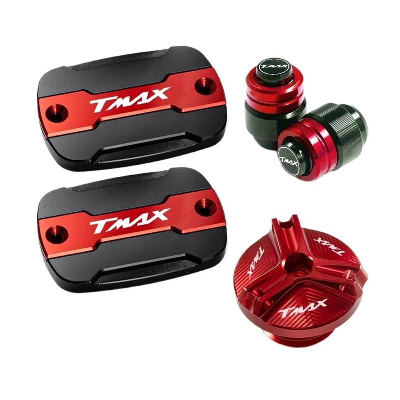 Geeignet Für TMAX 500 530 SX DX 560 Brems Flüssigkeit Bremse Öl Tank Abdeckung Motorrad Bremsflüssigkeitsdeckel(4 red) von GXTCJDM