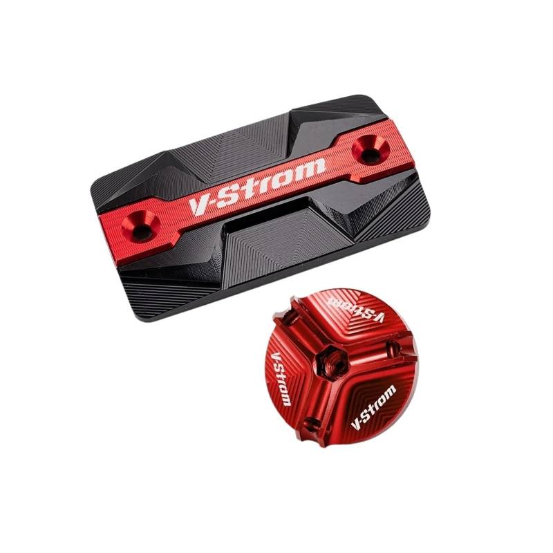 Geeignet Für Vstrom DL 650 250 1000/xt Vorderradbremsflüssigkeitsbehälter Öleinfülldeckel Motorrad Bremsflüssigkeitsdeckel(2 Red) von GXTCJDM