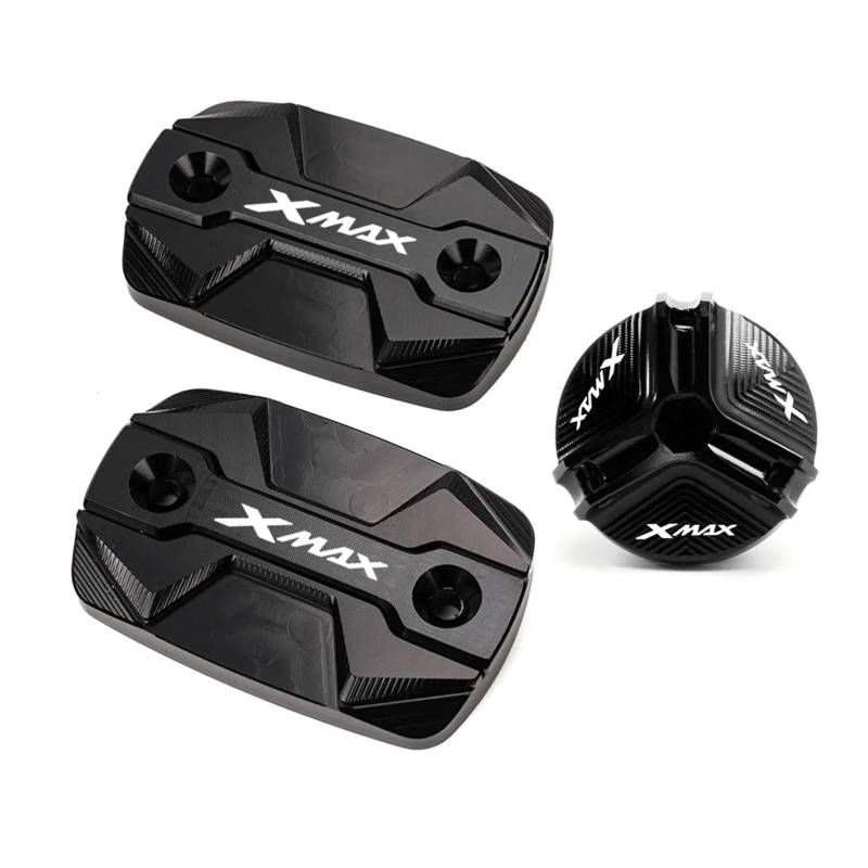 Geeignet Für XMAX300 X-MAX 250 2017-2023 Vorne Brems Flüssigkeit Motor Öl Füllstoff Abdeckung Motorrad Bremsflüssigkeitsdeckel(3 Black) von GXTCJDM