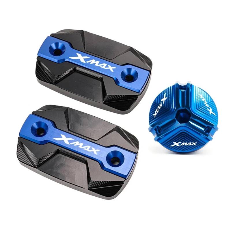 Geeignet Für XMAX300 X-MAX 250 2017-2023 Vorne Brems Flüssigkeit Motor Öl Füllstoff Abdeckung Motorrad Bremsflüssigkeitsdeckel(3 Blue) von GXTCJDM