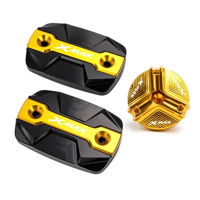 Geeignet Für XMAX300 X-MAX 250 2017-2023 Vorne Brems Flüssigkeit Motor Öl Füllstoff Abdeckung Motorrad Bremsflüssigkeitsdeckel(3 Gold) von GXTCJDM