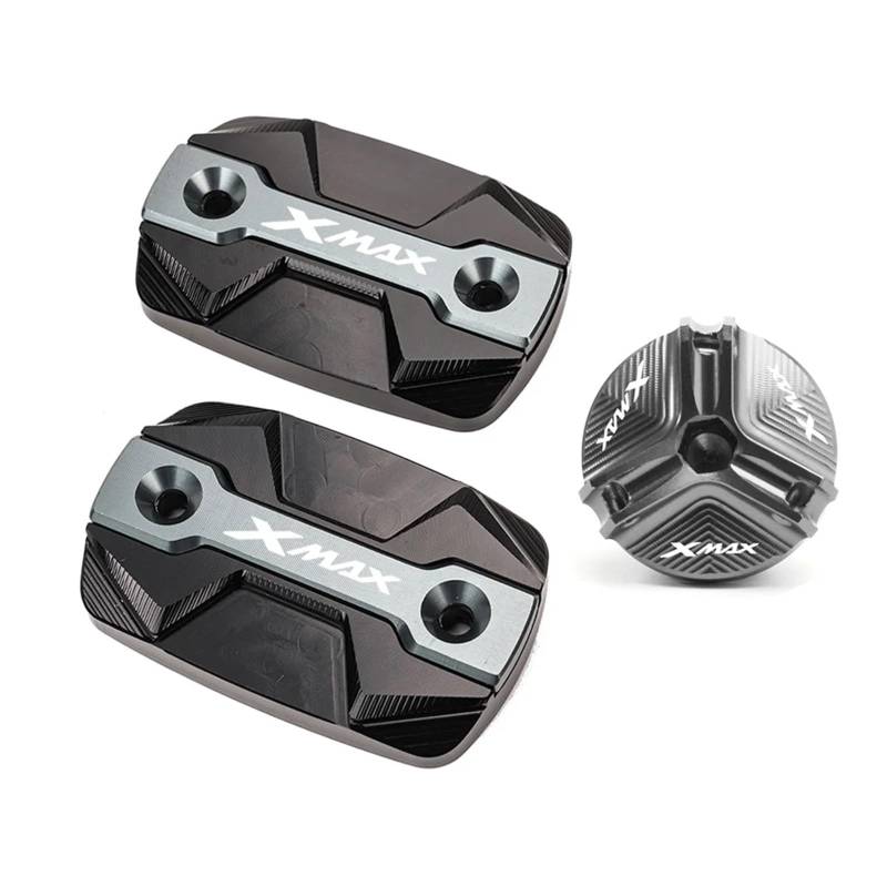 Geeignet Für XMAX300 X-MAX 250 2017-2023 Vorne Brems Flüssigkeit Motor Öl Füllstoff Abdeckung Motorrad Bremsflüssigkeitsdeckel(3 Grey) von GXTCJDM