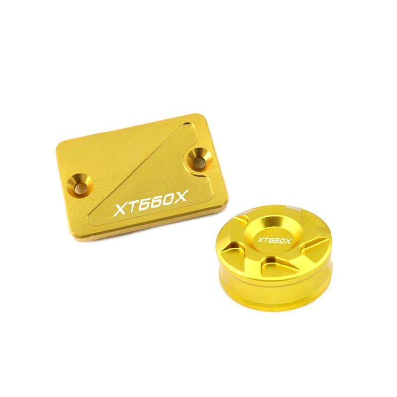Geeignet Für XT 660X 2004-2014 Vorne Hinten Brems Zylinder Öl Flüssigkeit Abdeckung Motorrad Bremsflüssigkeitsdeckel(Gold) von GXTCJDM