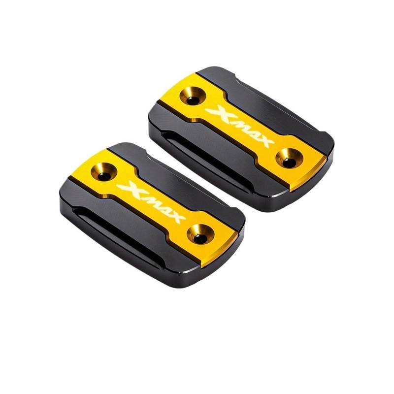 Geeignet Für Xmax 250 300 2017-2023 Brems Flüssigkeit Tank Flüssigkeit Reservoir Abdeckung Motorrad Bremsflüssigkeitsdeckel(Gold) von GXTCJDM