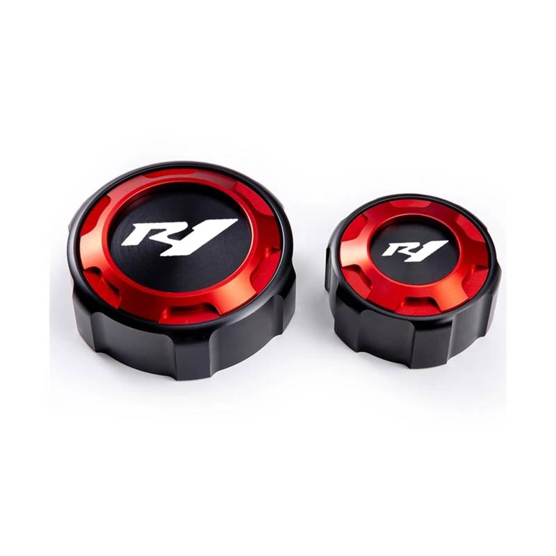 Geeignet Für YZF R1M R1 2009–2023 Vorder Und Hinterradbremsflüssigkeits Öleinfüllöffnungskappen Motorrad Bremsflüssigkeitsdeckel(2 red) von GXTCJDM