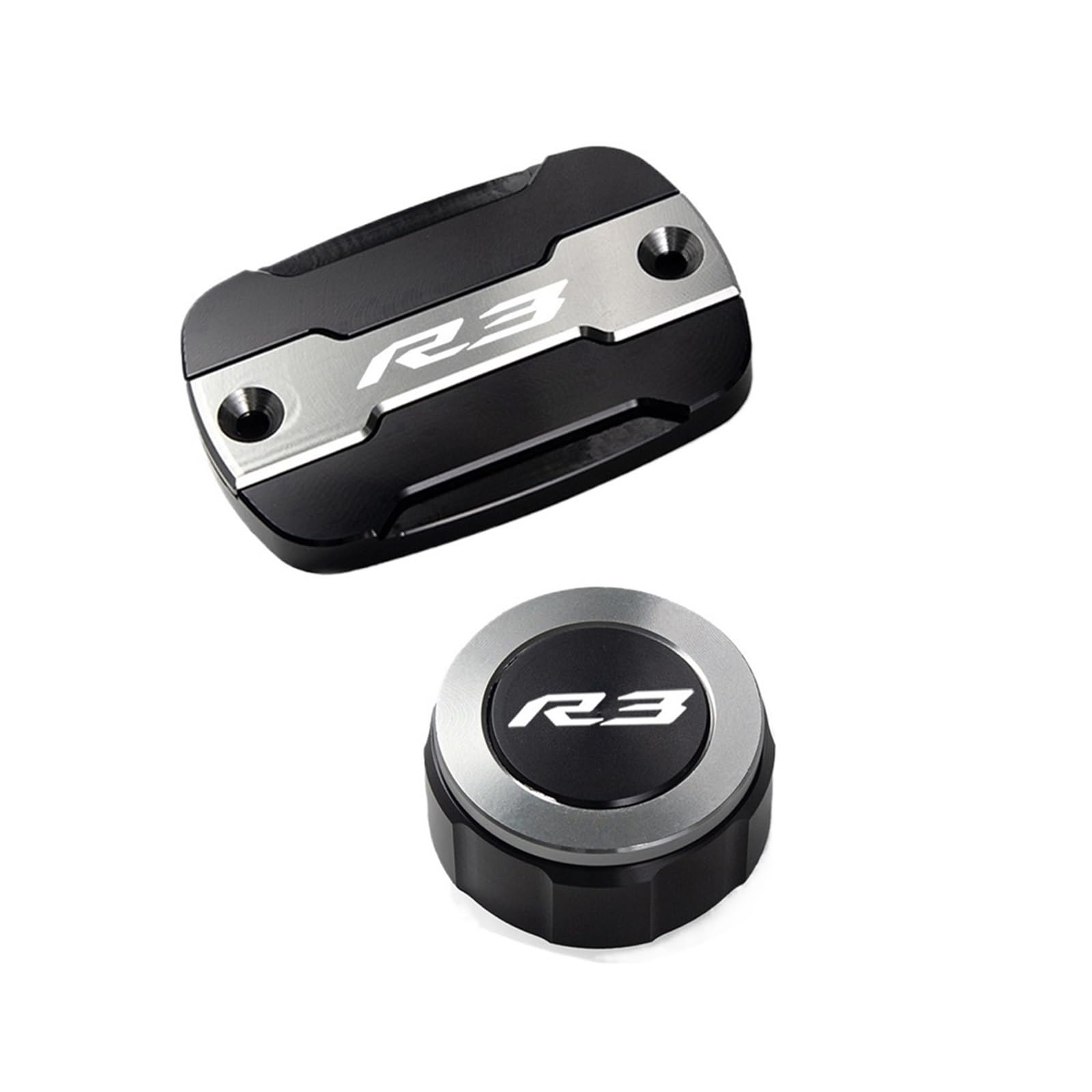 Geeignet Für YZF-R3 2015-2022 Vorder Und Hinterradbremsölabdeckungsschutz Motorrad Bremsflüssigkeitsdeckel(Titanium) von GXTCJDM