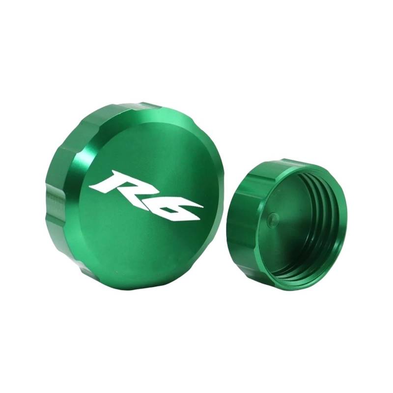 Geeignet Für YZF R6 2010-2022 Hinten Vorne Brems Flüssigkeit Reservoir Zylinder Abdeckung Motorrad Bremsflüssigkeitsdeckel(Green) von GXTCJDM