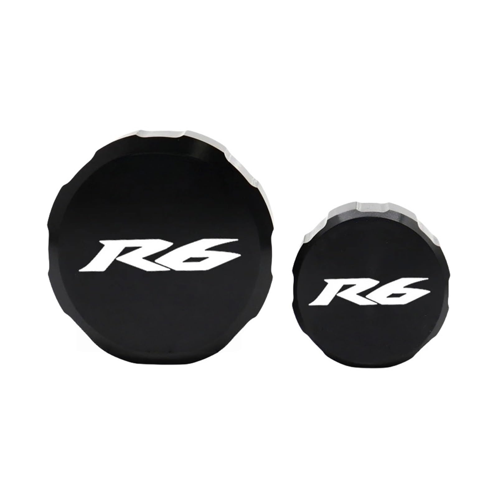 Geeignet Für YZF R6 2010-2022 Hinten Vorne Brems Flüssigkeit Reservoir Zylinder Abdeckung Motorrad Bremsflüssigkeitsdeckel(Schwarz) von GXTCJDM