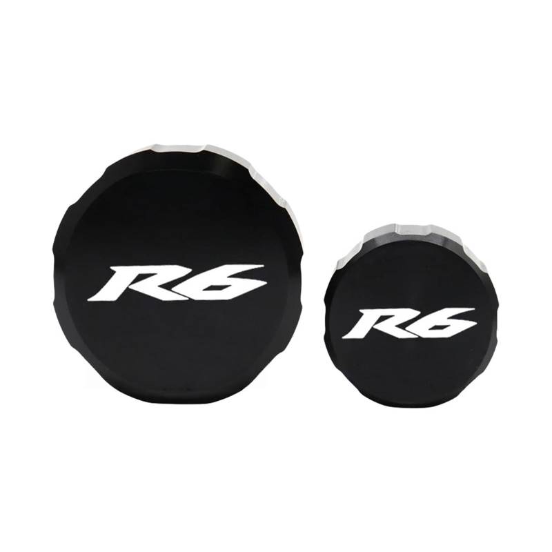 Geeignet Für YZF R6 2010-2022 Hinten Vorne Brems Flüssigkeit Reservoir Zylinder Abdeckung Motorrad Bremsflüssigkeitsdeckel(Schwarz) von GXTCJDM