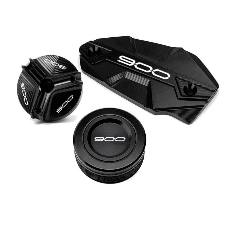 Geeignet Für Z 900 2017-2024 Vorne Hinten Brems Flüssigkeit Reservoir Abdeckung Motorrad Bremsflüssigkeitsdeckel(3PCS-Black) von GXTCJDM