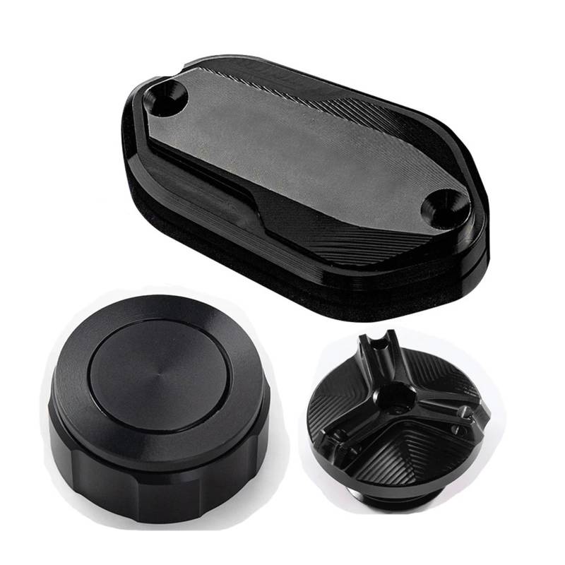 Motorrad-Bremstankdeckel Vorne Und Hinten Passend Für Z 400 2018–2024 Motorrad Bremsflüssigkeitsdeckel(A Set Black) von GXTCJDM