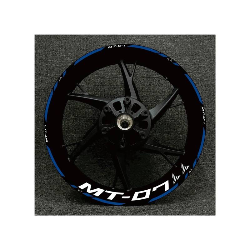 Radaufkleber Reflektierende Felgenstreifen-Aufkleber Passend Für MT07 2020 2021 2022 Motorrad Felgenaufkleber(Colorful m) von GXTCJDM