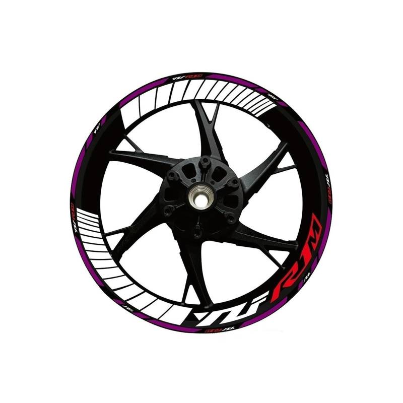 Reflektierende Radaufkleber Streifenaufkleber Geeignet Für YZF R1 R1M Motorrad Felgenaufkleber(Colorful b) von GXTCJDM