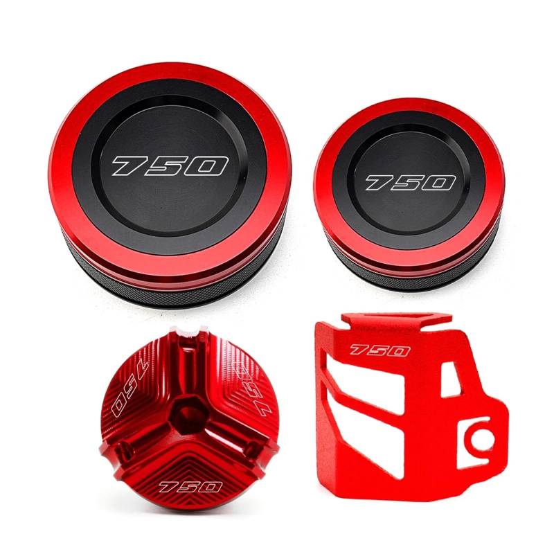 Vorne Hinten Brems Flüssigkeit Reservoir Abdeckung Geeignet Für Z 750 2005-2012 Schutz Öl Füllstoff Motorrad Bremsflüssigkeitsdeckel(4 Red) von GXTCJDM
