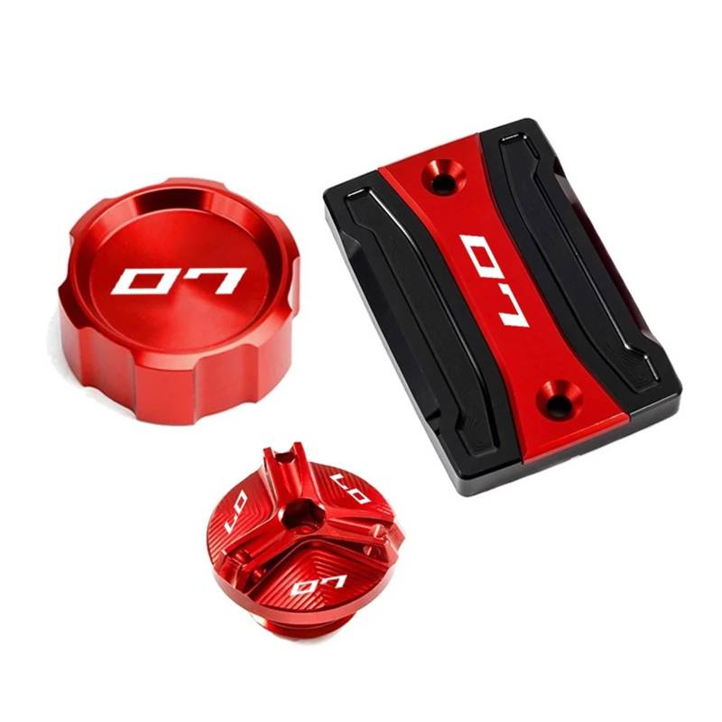 Vorne Hinten Brems Flüssigkeit Reservoir Motor Abdeckung Geeignet Für MT 07 FZ07 2014-2024 Motorrad Bremsflüssigkeitsdeckel(3-Red) von GXTCJDM