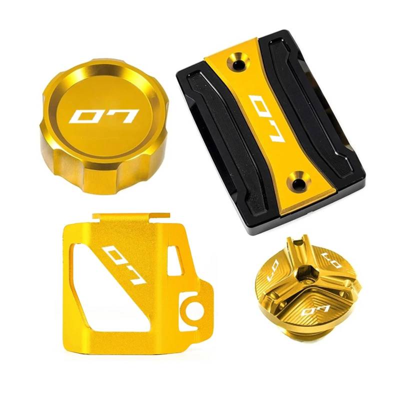Vorne Hinten Brems Flüssigkeit Reservoir Motor Abdeckung Geeignet Für MT 07 FZ07 2014-2024 Motorrad Bremsflüssigkeitsdeckel(4-Gold) von GXTCJDM