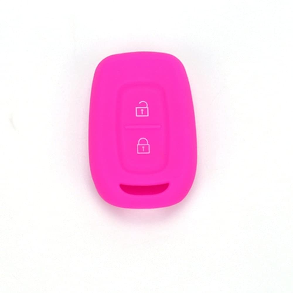 WSWJDW Hot Silikon Auto Schlüsselhülle Hülle, Fit für Renault Duster Daccia szenischen Meister Megane 2 Tasten Knopf Fernbedienung Schlüsselhülle, Pink von GXYMF