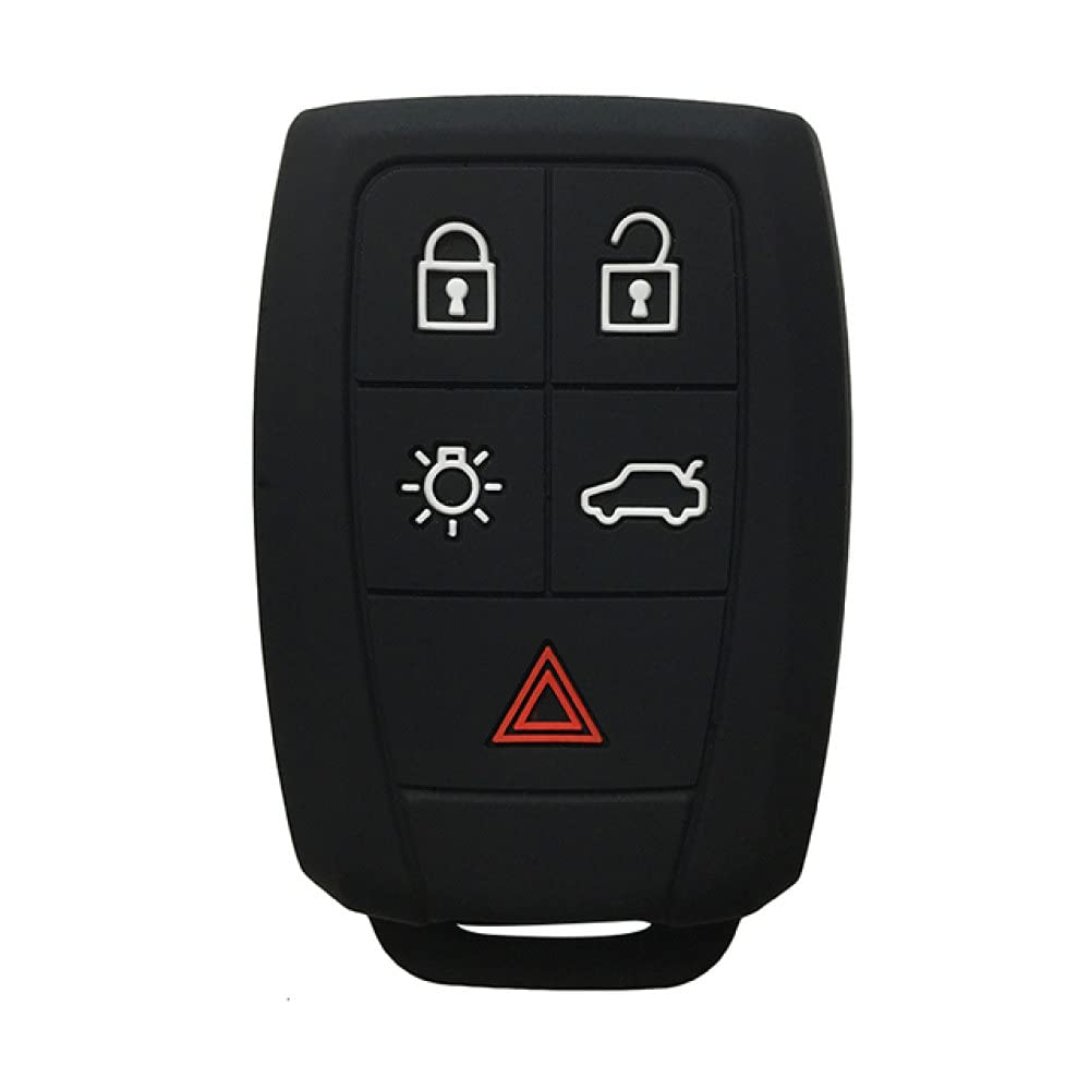 YJADHU Silikon Schlüsselhülle Autoschlüsselhülle Schlüsselanhänger Fernbedienung, passend für Volvo Xc90 V50 S40 C70 S60 D5 C30 Schlüsseletui Funda Llaves,Schwarz von GXYMF