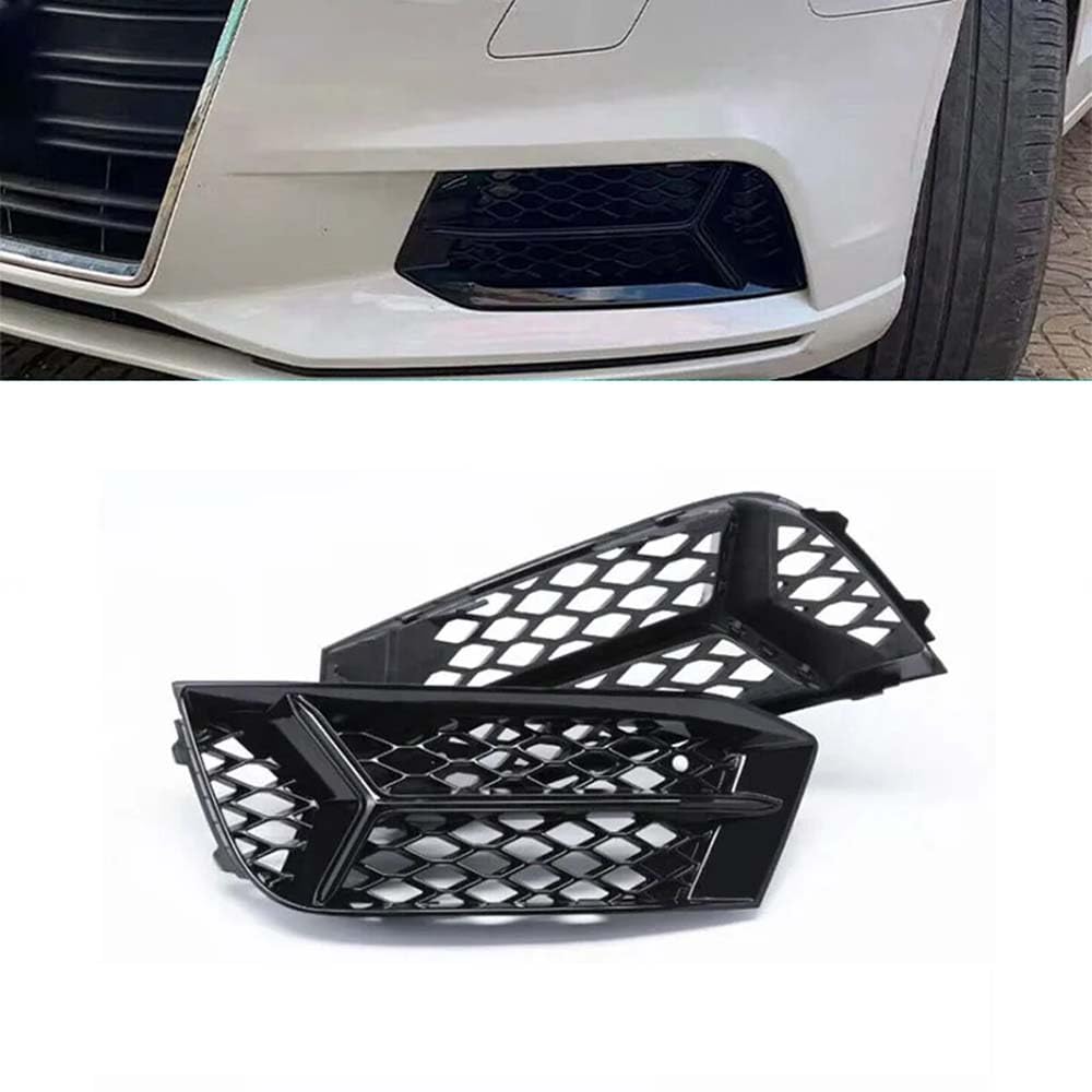 2 stücke ABS Nebelscheinwerfer Grill Abdeckung Front Stoßstange Lampe Wabengrill Für Audi A3 2017-2020 Auto Zubehör Glänzend schwarz Racing Stil 2 stücke ABS Nebelscheinwerfer Grill Abdeckung Front Stoßstange Lampe Wabengrill Für Audi A3 2017-2020 Auto Zubehör Glänzend schwarz Racing Stil von GXYNBY