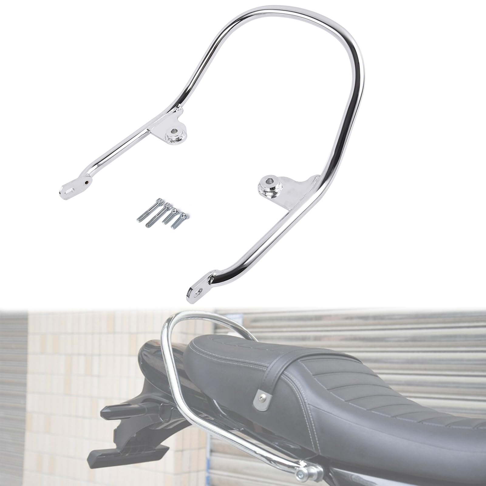 GYMARK Motorrad Hinterer Beifahrer Handgriff Armlehne Schienen Bar Support Halterung für Kawasaki Z900RS Z900 RS Cafe 2018 2019 2020 2021 2022 Haltegriff Zubehör (Silber) von GYMARK