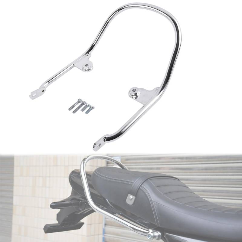 GYMARK Motorrad Hinterer Beifahrer Handgriff Armlehne Schienen Bar Support Halterung für Kawasaki Z900RS Z900 RS Cafe 2018 2019 2020 2021 2022 Haltegriff Zubehör (Silber) von GYMARK