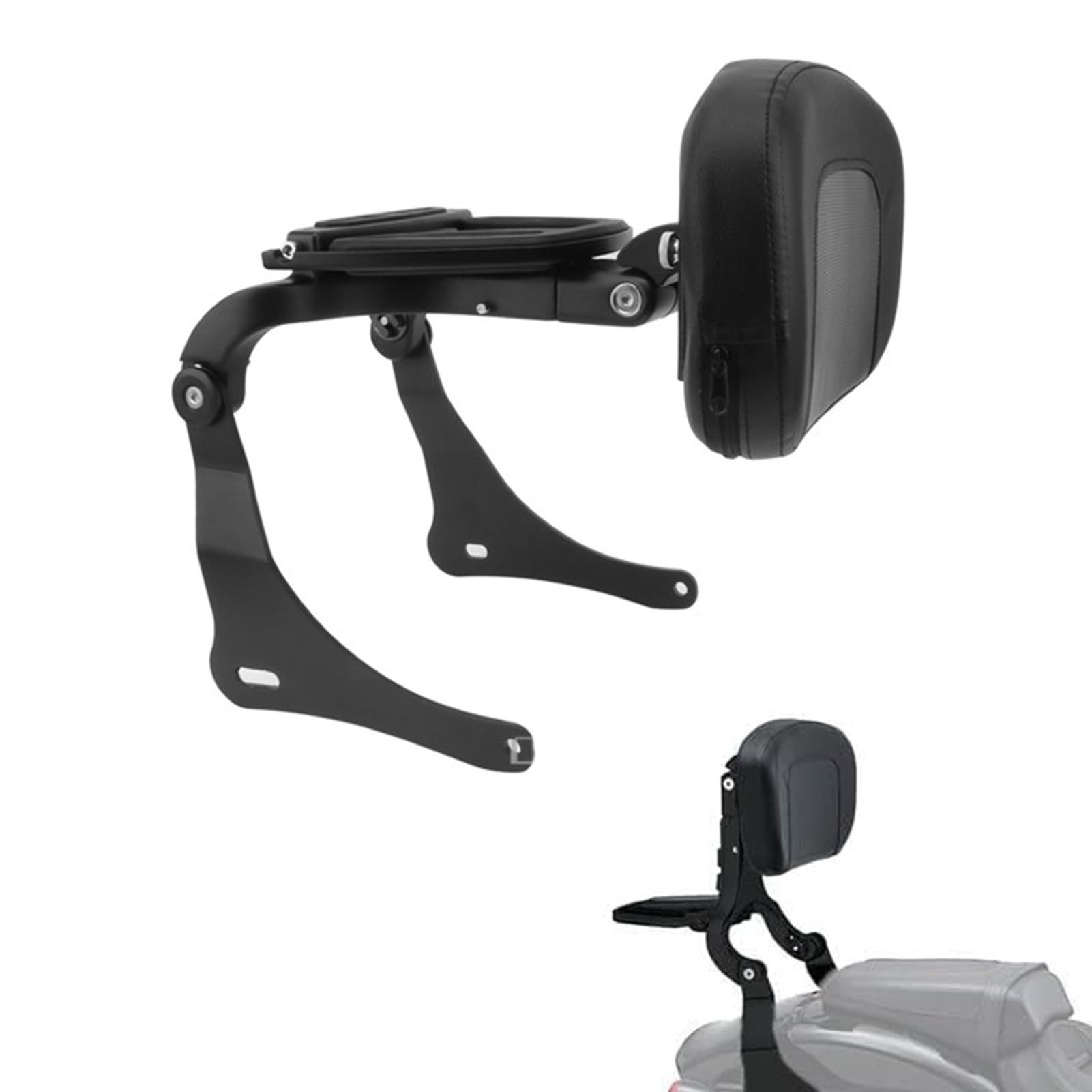 GYMARK Motorrad Multifunktion Sissy Bar Fahrer Beifahrer Verstellbare Rückenlehne für Kawasaki Vulcan S 650 EN650 2015-2023 mit klappbarem Gepäckträger Zubehör von GYMARK