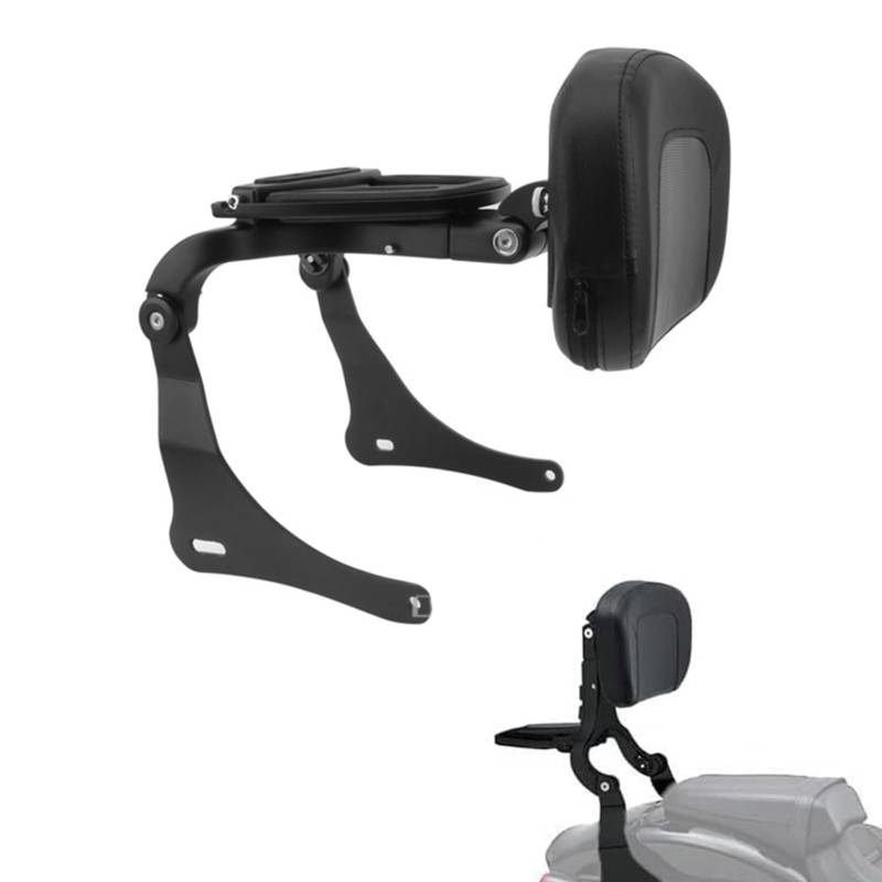 GYMARK Motorrad Multifunktion Sissy Bar Fahrer Beifahrer Verstellbare Rückenlehne für Kawasaki Vulcan S 650 EN650 2015-2023 mit klappbarem Gepäckträger Zubehör von GYMARK